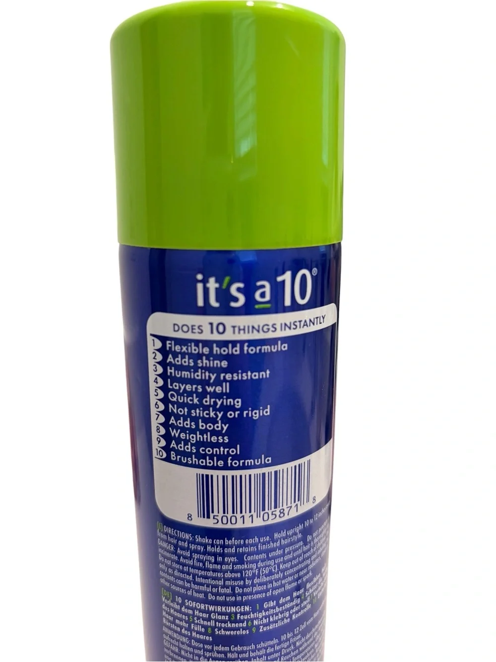 NWT- it’s a 10- Miracle Finishing Spray - Blue with Lime Cap